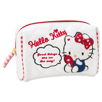 Japan SanrioHello Kitty hand bag cosmetic bag storage bag womens bag bag (embroidery)