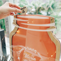 Wood graduation wedding ceremony birthday fingerprint sign-in board Tree bottle signature customization this book wood chip personality customization Creative Cloud