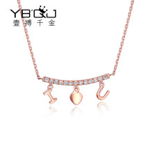 A thousand gold rose 18K gold Group diamond pendant custom womens wedding necklace for girlfriend