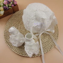 Baby hat Lace hat Sock set Baby girl Summer Hat Newborn Cotton mesh lace princess hat