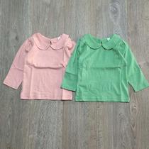 Foreign trade export pure cotton organic cotton doll collar round neck long sleeve T-shirt bottoming shirt