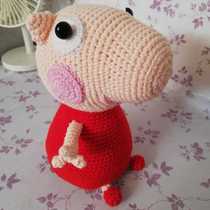 Mango Family Diy Pure Hand Crochet Hook Crochet Small Pig Petch Social Pig Hair Line Doll Finished Product