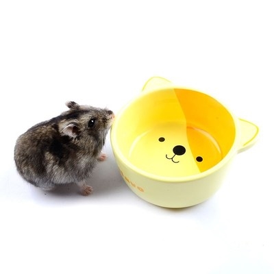 Hamster supplies food bowl food box can rice bowl anti-turnover feeder automatic bowl small hedgehog fixed meal ceramic