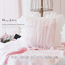Pillow Pink princess lace chiffon sofa bed head cushion Bow pillow Export Korean pillow