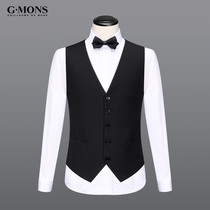 Jiyomon Korean slim black suit vest vest British business casual mens suit Vest mens jacket