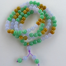 (Huaxing Jade) Myanmar natural A goods Jade colorful ball necklace sweater chain Jieyang workers supply 0826