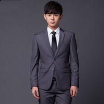 King winged bird mens suit suit suit Korean version of slim dark gray business casual professional dress overalls spring and autumn