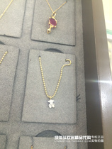 European special cabinet TOUS Peach Silk Bear Classic light and luxurious small crowdcrowdBear with diamond 18K Platinum necklace woman