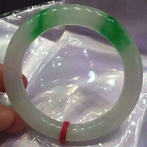 Special offer natural Myanmar ice seed Green floating flower jade bracelet transparent floating flower counter jade bracelet children