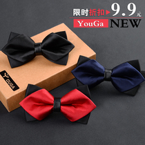 Formal Double Layer Men's Korean Style English Wedding Groom Unisex Horn Fashion Bow Tie Fashion