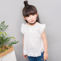 Summer New Girl Fashion T-Shirts Baby Lacey Sleeve Han Edition Top New Baby Short Sleeves