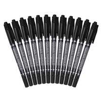 Chenguang MG2130 thin rod double head hook pen logistics marker disc pen 12 pcs black