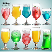  Libby lead-free glass juice cup Drink cup Milk tea cup Beer cup Cocktail cup High-legged juice cup