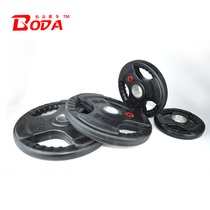 Three-hole rubber-coated barbell sheet 5 kg 10 kg 20kg 25kg Hand grab hole large hole Austrian barbell sheet dumbbell sheet