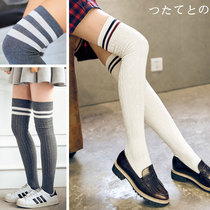 Over Kneecap Spring Autumn Winter Japan Cotton High Cylinder Korea Student College Thigh Socks Long Silo Thick Filament Socks Woman
