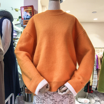 2020 autumn and winter clothing non-returnable thick warm round neck solid color loose fashion long sleeve sweater womens sweater top