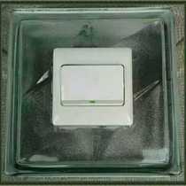 190*190 * 80mm hollow glass brick custom power switch box socket with wire perforation