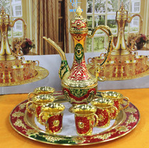 Russian tin wine set High-grade ethnic wine set Tea set decoration furniture