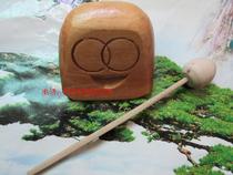 Folk Buddhism and Taoism supplies tambourine ware pure solid wood making dojo commonly used solid wood thickened durable wood fish