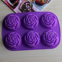 6 even rose flower silicone cake mold