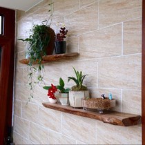 European-style solid wood shelf Wall wall hanging flower stand partition shelf board balcony living room wall display rack
