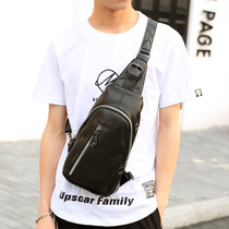 European and American chest Bag Mens new mens bag leisure shoulder bag Korean satchel zipper mens leather chest bag Tide mens bag