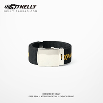 High Street skateboard fashion casual street shooting belt retro hip hop fashion brand mens smooth buckle belt Student men and women