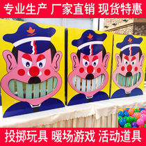 Laughing big tooth game props gun fight small Japan group building expansion night market stall hot Project childrens toys