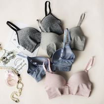 Export Japan No rims comfortable small chest a cup bra Bra gathered on thin under thick underwear girl soft