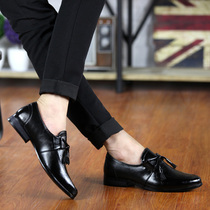 Brock Style Mens Pointy Leather Shoes Personality Flow Sumen Shoes Inron Korean Version Nightclub Hair Stylist Small Leather Shoes Tide