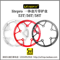 litepro integrated disc with protective 53t 53t 56t 58t 130BCD 130BCD CNC gold silver black red
