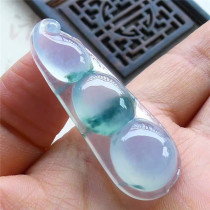 Mingkai jade Jade Myanmar natural A goods Jade pendant Ice seed light floating flower green bean pendant with certificate