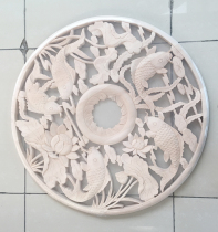  Dongyang wood carving new Chinese decoration ceiling special light plate pure solid wood carving more than a year round 80cm fish