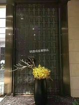 Factory direct black titanium stainless steel screen metal partition grid villa hotel living room porch decoration customization