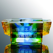 General manager Chairmans office decoration Business card box holder clip Business man custom high-grade glass lucky crystal