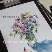 Pure Hand Painted Watercolor Painting Flowers Series Of Flowers of the Colorful Flowers of Imitation Butterfly Flowers
