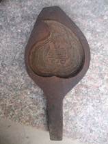 Jiaodong hand wooden carvings moon cake mold childs face life pattern a sculpture red pulp