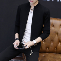 2020 new knitted cardigan jacket mens spring and autumn thin mens solid color wool top clothing fashion casual mens clothing
