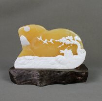  Qingtian stone carving ornaments Splendid future Indonesia gold water frozen natural characters Home decoration Pure handicraft new products