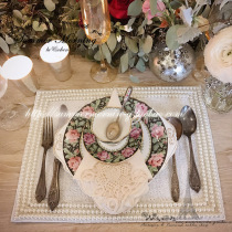 laceshabby India imported light extravagant hand woven nail bead plate mat ornaments 3