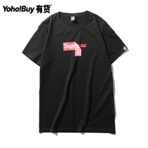 YOHO stock short-sleeved T-shirt 2021 summer new fashion brand men THETHING spoof brand fun printing tee