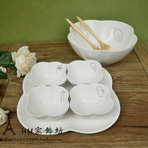 Loss zakka Japanese style 8 pieces Japanese style ceramic soup noodles color pull bowl Rice bowl Fruit snack afternoon tea plate