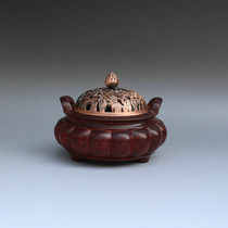 Venus leaflet red sandalwood incense burner incense burner Mahogany plate incense burner line incense burner Xuande furnace decoration incense utensils