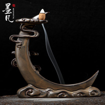 Mofan reverse incense burner ceramic creative Net Moon search for the smoke incense burner Tower fragrant smoke incense burner sandalwood incense burner