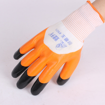 New product Dengsheng Wear-resistant King #909 Pure Glue Ding Qing Dipping Glue Full Hanging Wear-resistant Anti-skid Oil-proof Labor Protection Gloves