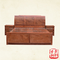 Burmese rosewood double bed tiger skin pattern bed big fruit red sandalwood van bed mahogany bed solid wood bed