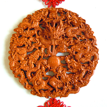 Peach Kowloon Theatre Giving Hanging Original Accessories for Rui Wood Engraving Living Room