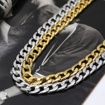 Justin Right Zhilong GD hip hop exaggerated street dance nightclub walk golden Cuban long necklace is not easy to fade