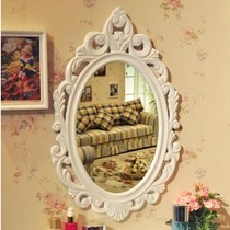 Bathroom combination vanity mirror Chinese bathroom mirror white shape Oval toilet wall-mounted living room mirror wall cabinet