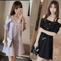 Special size fat puppet mother sweet summer off-shoulder dress with word collar sexy cd dress slim help her doll skirt